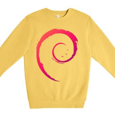 Debian Logo Spiral Minimalist Funny Gift Premium Crewneck Sweatshirt