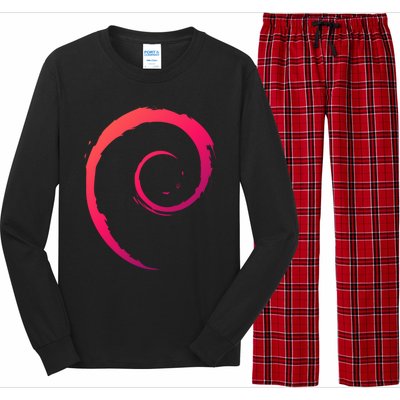 Debian Logo Spiral Minimalist Funny Gift Long Sleeve Pajama Set