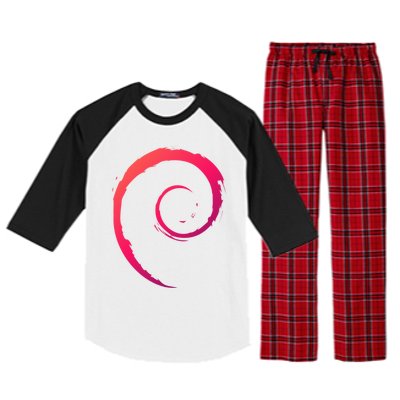 Debian Logo Spiral Minimalist Funny Gift Raglan Sleeve Pajama Set