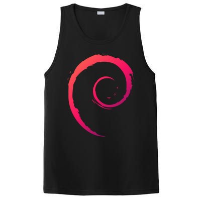 Debian Logo Spiral Minimalist Funny Gift PosiCharge Competitor Tank