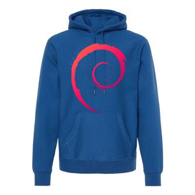 Debian Logo Spiral Minimalist Funny Gift Premium Hoodie