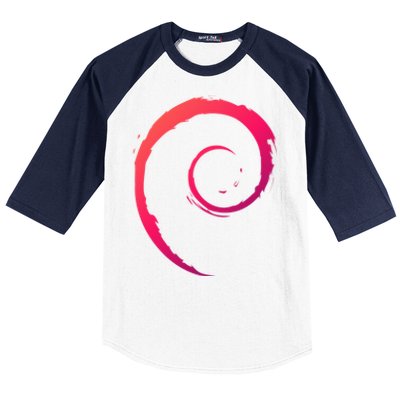 Debian Logo Spiral Minimalist Funny Gift Baseball Sleeve Shirt