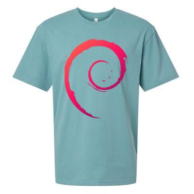 Debian Logo Spiral Minimalist Funny Gift Sueded Cloud Jersey T-Shirt