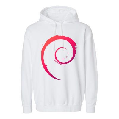 Debian Logo Spiral Minimalist Funny Gift Garment-Dyed Fleece Hoodie