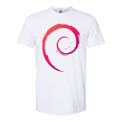 Debian Logo Spiral Minimalist Funny Gift Softstyle CVC T-Shirt