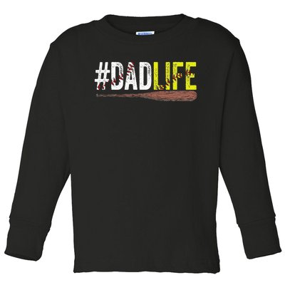 Dad Life Softball Baseball Sports Father's Day Toddler Long Sleeve Shirt