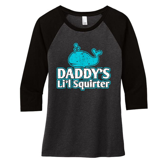 Daddy's Li'l Squirter ABDL DDLG BDSM Sexy Kink Fetish Sub Women's Tri-Blend 3/4-Sleeve Raglan Shirt