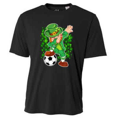 Dabbing Leprechaun Soccer St Patrick's Day Boys Kids Sports Cooling Performance Crew T-Shirt