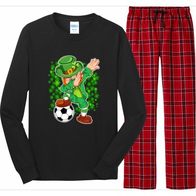 Dabbing Leprechaun Soccer St Patrick's Day Boys Kids Sports Long Sleeve Pajama Set