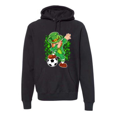 Dabbing Leprechaun Soccer St Patrick's Day Boys Kids Sports Premium Hoodie