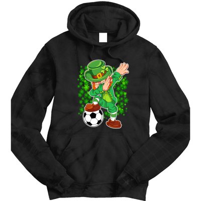 Dabbing Leprechaun Soccer St Patrick's Day Boys Kids Sports Tie Dye Hoodie