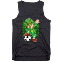 Dabbing Leprechaun Soccer St Patrick's Day Boys Kids Sports Tank Top