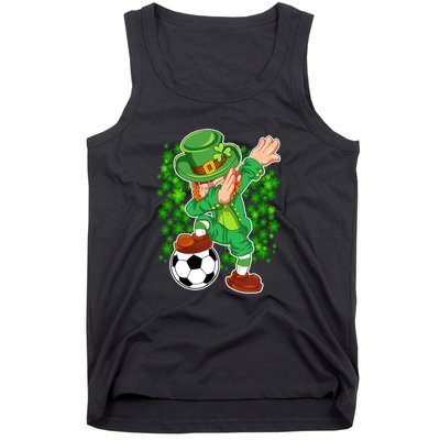 Dabbing Leprechaun Soccer St Patrick's Day Boys Kids Sports Tank Top