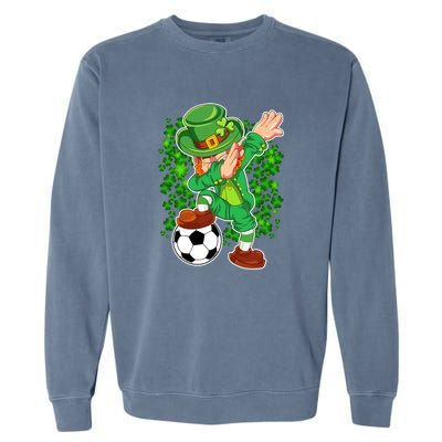 Dabbing Leprechaun Soccer St Patrick's Day Boys Kids Sports Garment-Dyed Sweatshirt