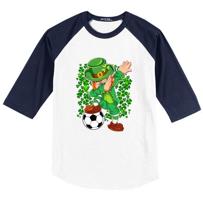 Dabbing Leprechaun Soccer St Patrick's Day Boys Kids Sports Baseball Sleeve Shirt