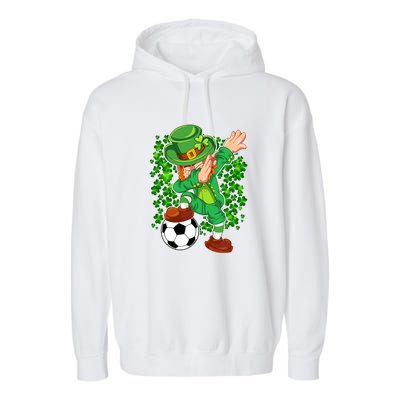 Dabbing Leprechaun Soccer St Patrick's Day Boys Kids Sports Garment-Dyed Fleece Hoodie