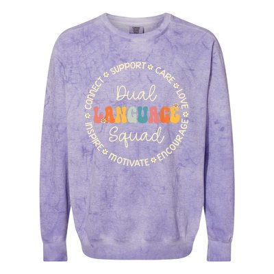 Dual Language Squad Appreciation Week Back To School Colorblast Crewneck Sweatshirt