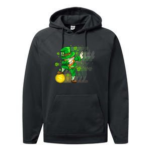 Dabbing Leprechaun St Patricks Day Boys Kids Men Dab Performance Fleece Hoodie