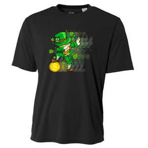 Dabbing Leprechaun St Patricks Day Boys Kids Men Dab Cooling Performance Crew T-Shirt