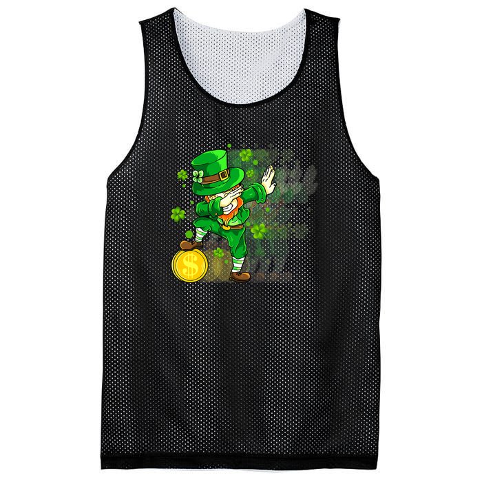 Dabbing Leprechaun St Patricks Day Boys Kids Men Dab Mesh Reversible Basketball Jersey Tank