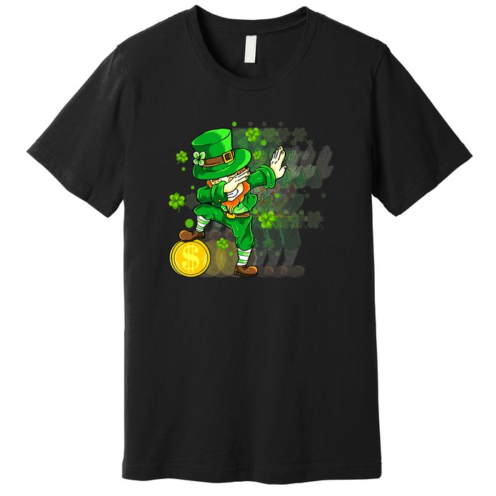 Dabbing Leprechaun St Patricks Day Boys Kids Men Dab Premium T-Shirt