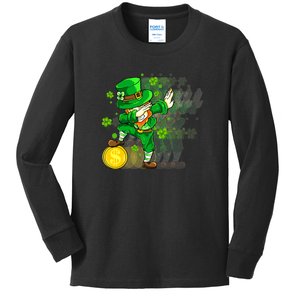 Dabbing Leprechaun St Patricks Day Boys Kids Men Dab Kids Long Sleeve Shirt