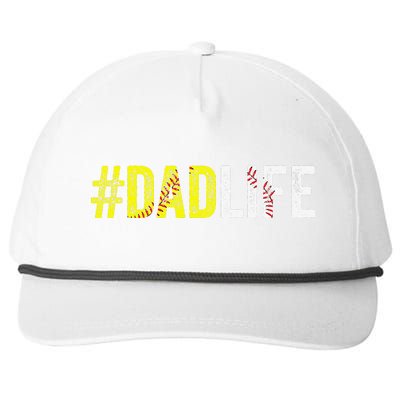 Dad Life Softball Daddy Baseball Sports Lover Fathers Day Snapback Five-Panel Rope Hat