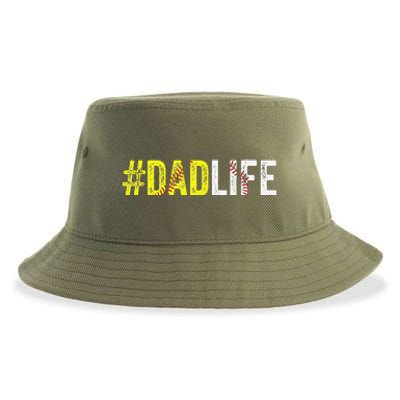 Dad Life Softball Daddy Baseball Sports Lover Fathers Day Sustainable Bucket Hat