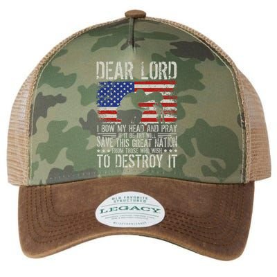 Dear Lord Save This Great Nation Jesus & Trump Maga Legacy Tie Dye Trucker Hat