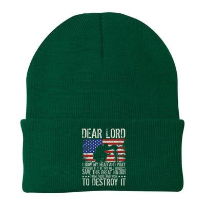 Dear Lord Save This Great Nation Jesus & Trump Maga Knit Cap Winter Beanie