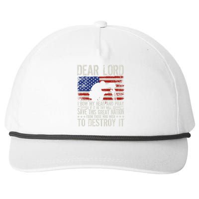 Dear Lord Save This Great Nation Jesus & Trump Maga Snapback Five-Panel Rope Hat