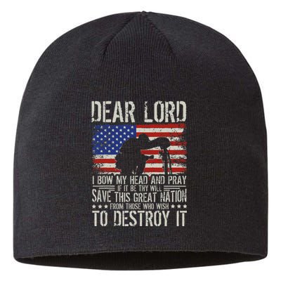 Dear Lord Save This Great Nation Jesus & Trump Maga Sustainable Beanie