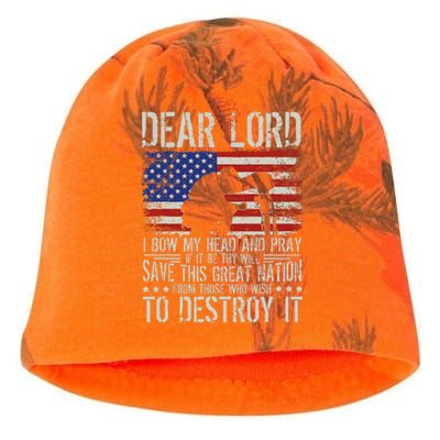 Dear Lord Save This Great Nation Jesus & Trump Maga Kati - Camo Knit Beanie