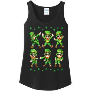 Dancing Leprechauns St Patrick's Day Dabbing Ladies Essential Tank