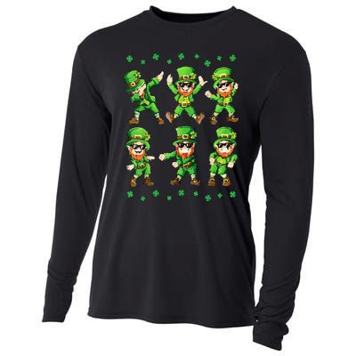 Dancing Leprechauns St Patrick's Day Dabbing Cooling Performance Long Sleeve Crew