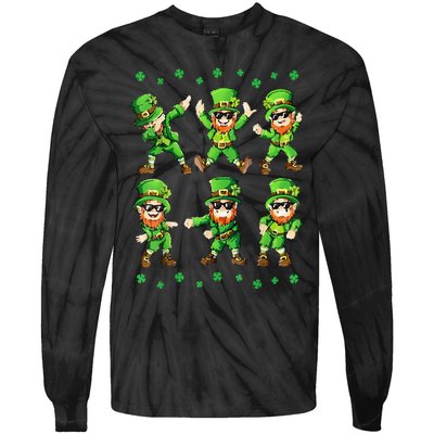 Dancing Leprechauns St Patrick's Day Dabbing Tie-Dye Long Sleeve Shirt