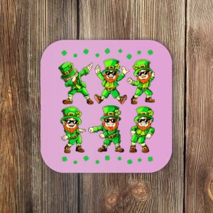 Dancing Leprechauns St Patricks Day Boy Girl Dabbing Coaster