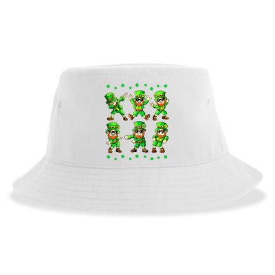 Dancing Leprechauns St Patricks Day Boy Girl Dabbing Sustainable Bucket Hat