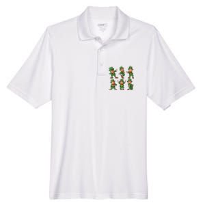 Dancing Leprechauns St Patricks Day Funny Boy Girl Men's Origin Performance Piqué Polo