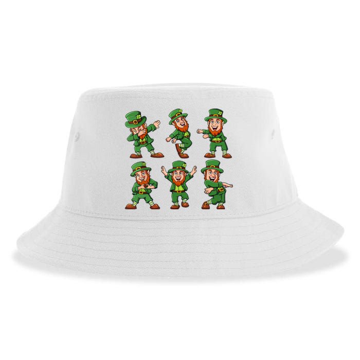 Dancing Leprechauns St Patricks Day Funny Boy Girl Sustainable Bucket Hat