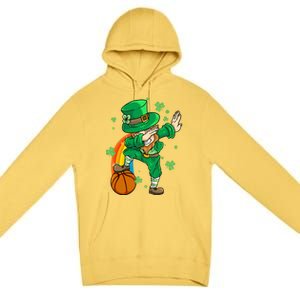 Dabbing Leprechaun St Patricks Day Basketball Cool Gift Premium Pullover Hoodie