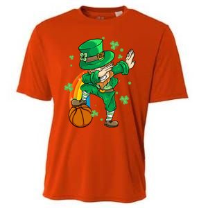 Dabbing Leprechaun St Patricks Day Basketball Cool Gift Cooling Performance Crew T-Shirt