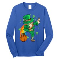 Dabbing Leprechaun St Patricks Day Basketball Cool Gift Long Sleeve Shirt