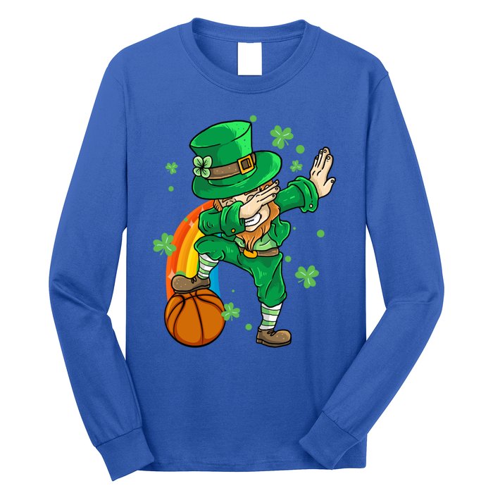 Dabbing Leprechaun St Patricks Day Basketball Cool Gift Long Sleeve Shirt