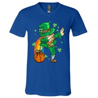 Dabbing Leprechaun St Patricks Day Basketball Cool Gift V-Neck T-Shirt