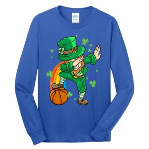 Dabbing Leprechaun St Patricks Day Basketball Cool Gift Tall Long Sleeve T-Shirt