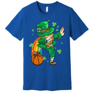 Dabbing Leprechaun St Patricks Day Basketball Cool Gift Premium T-Shirt