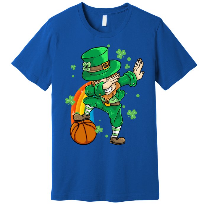 Dabbing Leprechaun St Patricks Day Basketball Cool Gift Premium T-Shirt