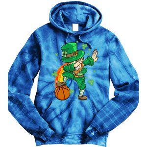 Dabbing Leprechaun St Patricks Day Basketball Cool Gift Tie Dye Hoodie