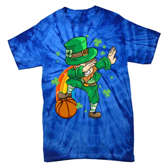 Dabbing Leprechaun St Patricks Day Basketball Cool Gift Tie-Dye T-Shirt